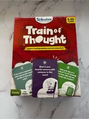 SKILLMATICS Train of Thought Family Conversation Card Game - Red